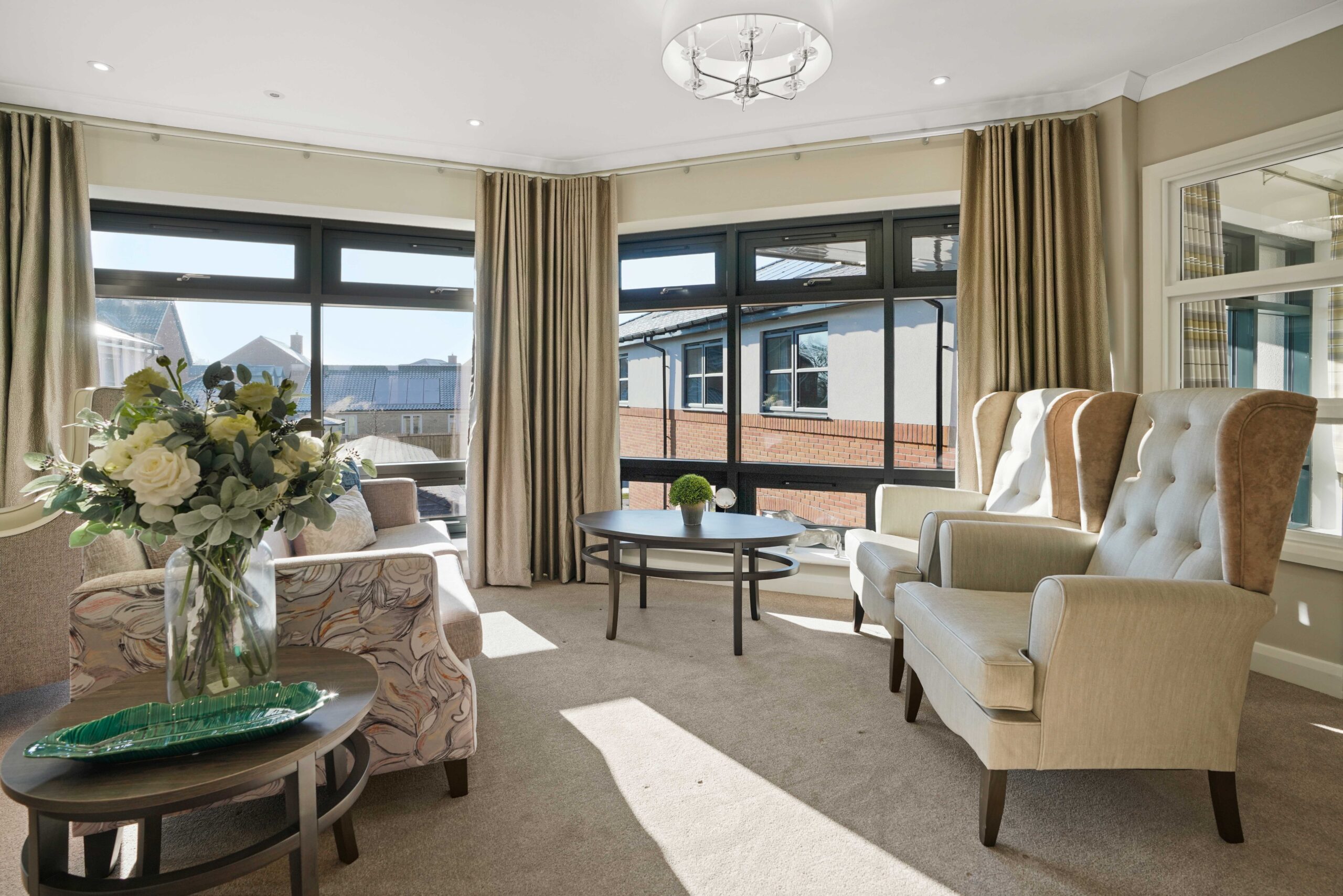 Bay window seating area at Meadows Park